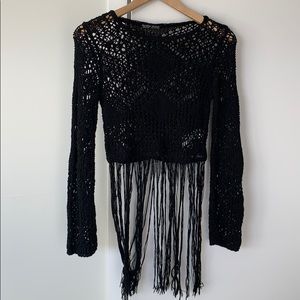 Black Crochet Top
